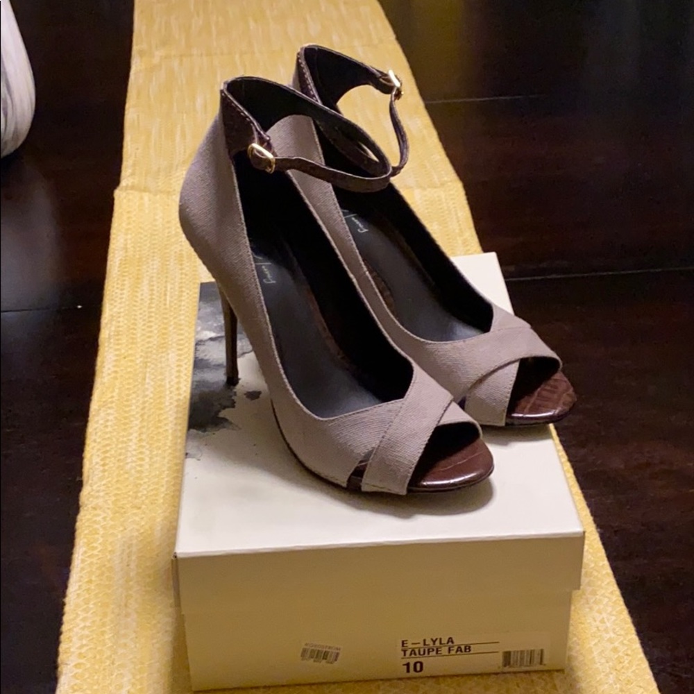 Taupe Mary-Jane sandals